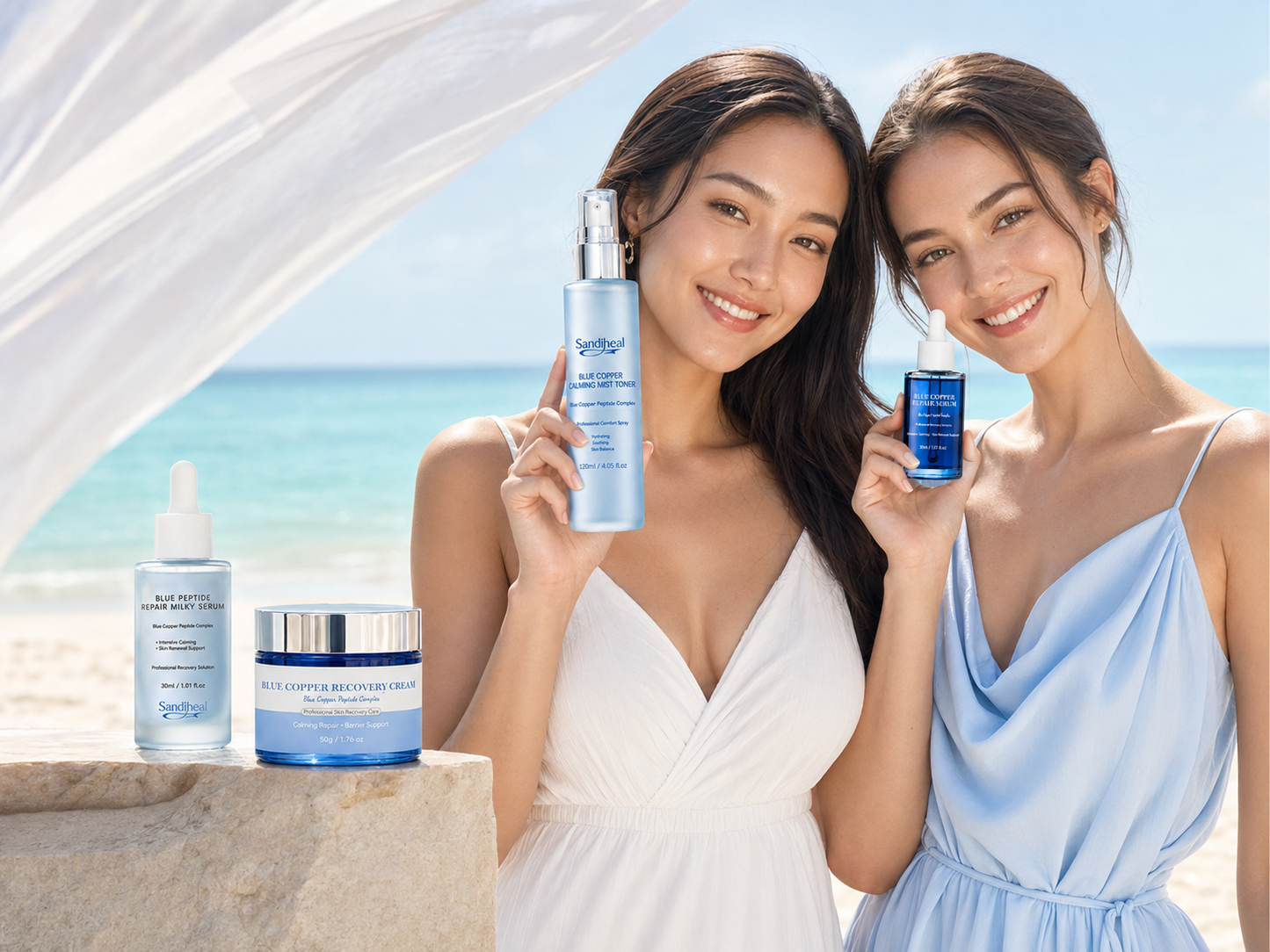 Sandiheal Blue Copper Peptide 4-Step Skincare Set